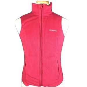 Columbia Sportswear Pink Fleece Outdoor‎ Hiking Vest Jacket Women's Size Small